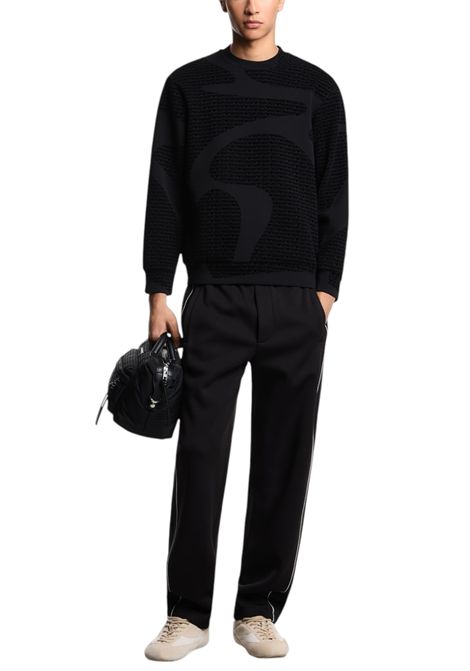 Felpa con logo flock all over in jersey misto lyocell ASV EMPORIO ARMANI | Felpe | EM002900 AF10013FC242